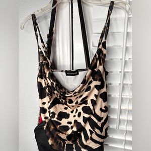 Leopard print silk blouse